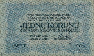 1 koruna   1919   back
